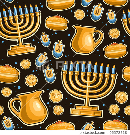 Vector Hanukkah seamless pattern 96372818
