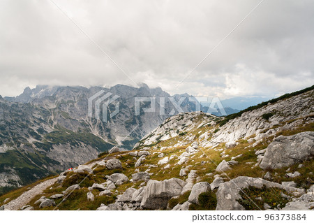 landscape in the mountains, the Dachstein Mountains in the Alps in Austria 96373884