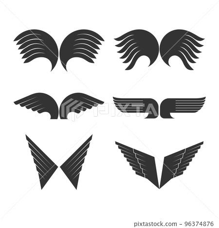 Vector set of logos of wings. Vector set of logos of wings. 96374876