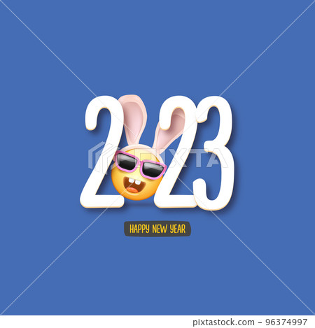 2023 Happy new year square banner with funny... - Stock Illustration  [96374997] - PIXTA