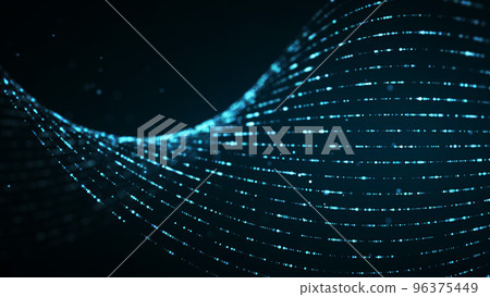 Wave of blue particles. glitter background. Wave of blue particles. glitter background. 96375449