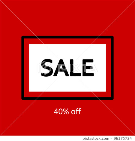 Sale banner. Black text on a white background. Sale offer price sign. Discount text. Vector illustration Sale banner. Black text on a white background. Sale offer price sign. Discount text. Vector illustration 96375724