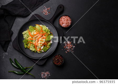 Chinese cabbage with carrots and apples, delicious salad 96375935