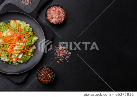 Chinese cabbage with carrots and apples, delicious salad 96375936
