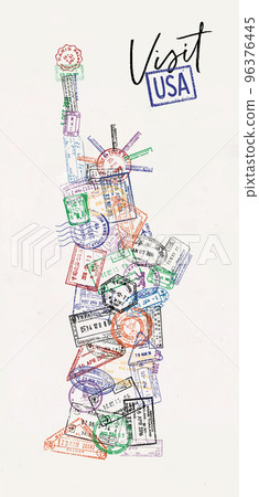 Passport stamp statue of liberty poster Passport stamp statue of liberty poster 96376445