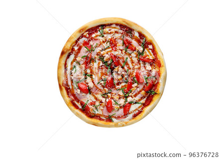 Teriyaki pizza on a white background isolated 96376728