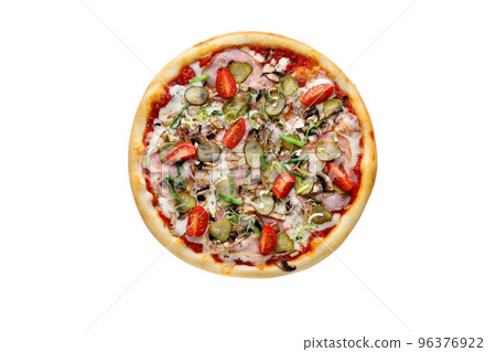 Italian pizza on a white background isolated 96376922