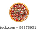 Barbecue pizza on a white background isolated 96376931