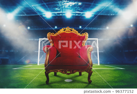 Comfortable and luxury velvet armchair in a soccer stadium Comfortable and luxury velvet armchair in a soccer stadium 96377152