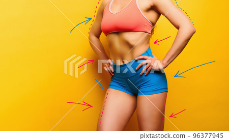 Woman with physical fit ready to start gym exercises 96377945