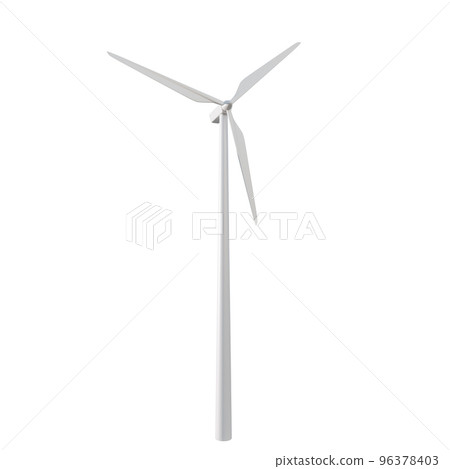 3D Illustration. Wind turbine. Sustainable and renewable energy concept. 96378403