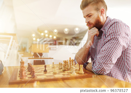 Businessmen play chess as strategy and tactic concept 96378527