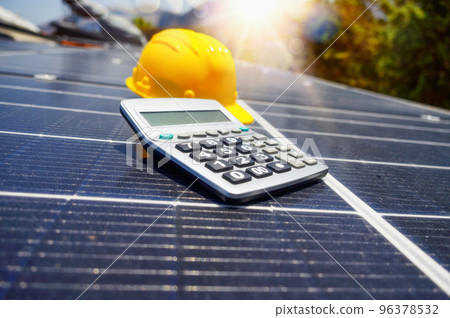 Renewable energy system with solar panel on the roof 96378532