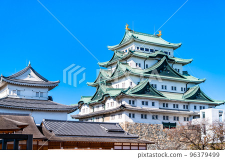 Nagoya Castle ~The castle tower shining against the blue sky~ 96379499