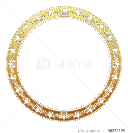 圖庫插圖: 復古，古董，復古金色金屬框架。裝飾性直紋裝飾品 96379695