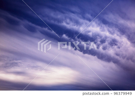 Winter dark clouds at sunset 96379949