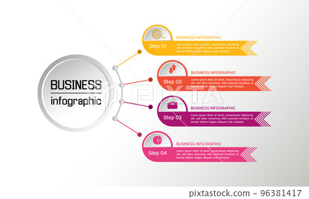 Vector circle infographic with icons. Business diagrams, presentations and charts. Vector Vector circle infographic with icons. Business diagrams, presentations and charts. Vector 96381417