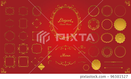 Elegant and elegant fashionable classic antique gold frame illustration material 03 96381527