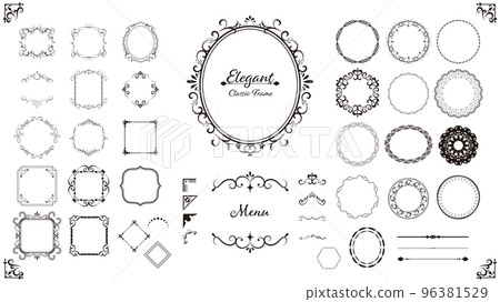 Elegant and refined fashionable classic antique frame illustration material 01 96381529