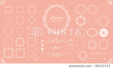 Elegant and classy fashionable cute classic antique frame illustration material 04 96381531