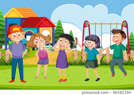 Kids bullying their friend at school 96382194