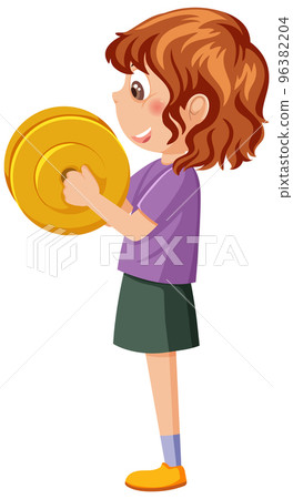 A girl playing cymbal 96382204