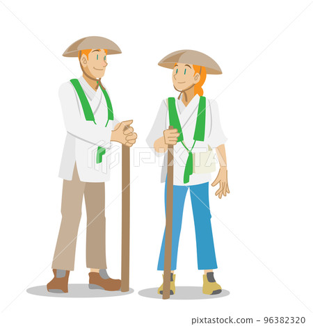 Foreign couple pilgrims 96382320
