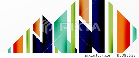 Minimal geometric abstract background. Dynamic 3d lines composition. Trendy techno business template for wallpaper, banner, background or landing Minimal geometric abstract background. Dynamic 3d lines composition. Trendy techno business template for wallpaper, banner, background or landing 96383535