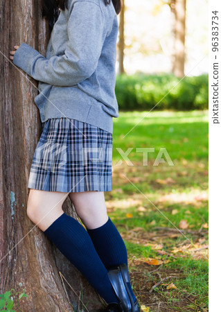 A girl who leans against a tree⑤ A girl who leans against a tree⑤ 96383734
