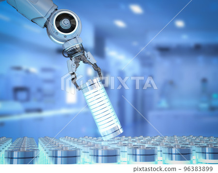 Battery research and development with robot hold rechargeable battery Battery research and development with robot hold rechargeable battery 96383899