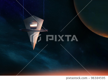 Celestial art modern spaceship mission in outer space concept series 96384595