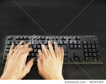 Hands typing fast on keyboard 2 Hands typing fast on keyboard 2 96385468