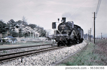 1968年蒸汽機車c55築豐本線福岡縣九州舊彩色照片 96386366