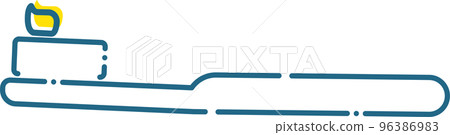 Toothbrush brushing sanitary goods simple blue yellow dashed line Toothbrush brushing sanitary goods simple blue yellow dashed line 96386983