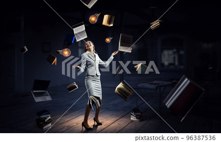 Communication and innovation concept . Mixed media Communication and innovation concept . Mixed media 96387536
