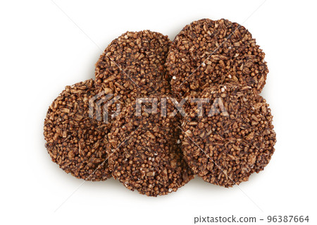 amaranth cookies with carob isolated on white background. Healthy food. Top view. Flat lay 96387664