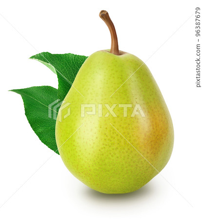 Green pear fruit isolated on white background with full depth of field 96387679