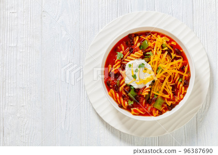 Black Bean Soup with spiral pasta and vegetables Black Bean Soup with spiral pasta and vegetables 96387690