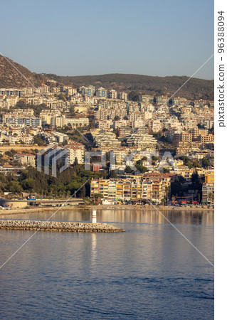 Homes and Buildings in a Touristic Town by the Aegean Sea. Kusadasi, Turkey. 96388094