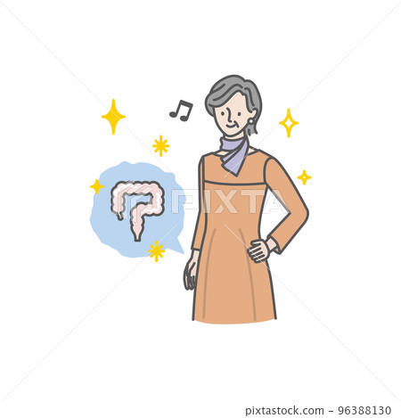 Senior woman who improved constipation 96388130