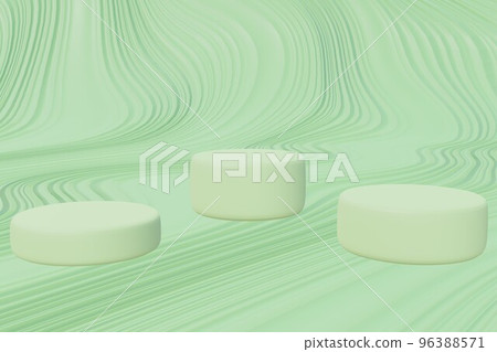 Light Green Product Stand on Light Green Background. 3D Rendering 96388571