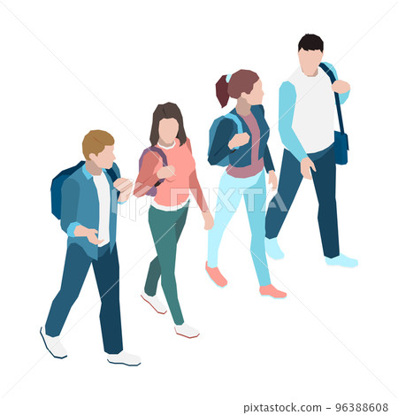 Isometric University Students 96388608