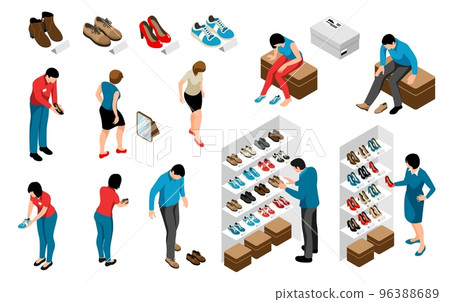 Isometric Shoe Store Set 96388689