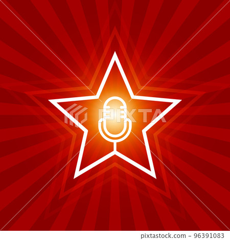 Voices contest emblem, microphone inside star, singing or karaoke superstar, vector Voices contest emblem, microphone inside star, singing or karaoke superstar, vector 96391083