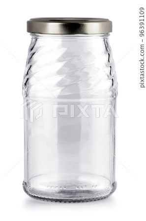 blue empty glass jar isolated on white with clipping path blue empty glass jar isolated on white with clipping path 96391109