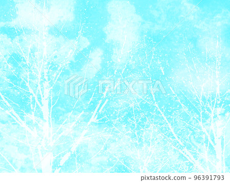 Clear blue sky and shadows of white trees Clear blue sky and shadows of white trees 96391793
