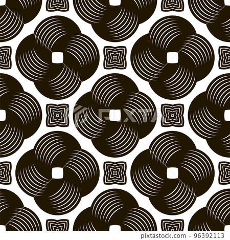 Circle Line Icon Seamless Pattern Isolated on White Background Circle Line Icon Seamless Pattern Isolated on White Background 96392113