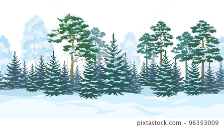 Seamless Christmas Winter Forest Landscape 96393009