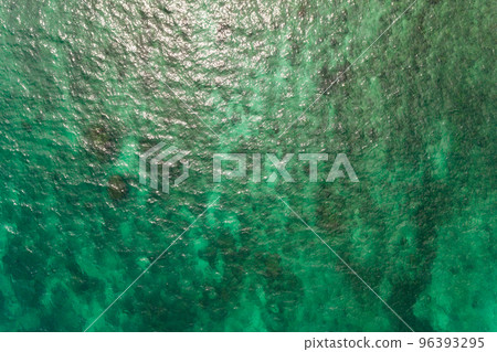 Sea surface aerial view,Bird eye view photo of waves and water surface texture, Green sea background Beautiful nature, Amazing view sea background 96393295
