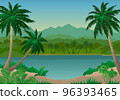 Exotic Landscape with Palm 96393465